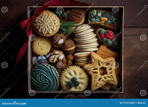 Foto de bandejas de galletas variadas, bien presentadas en un embalaje transparente de alta calidad.