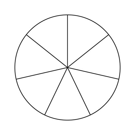 diagrama de una pizza dividida en 7 partes iguales