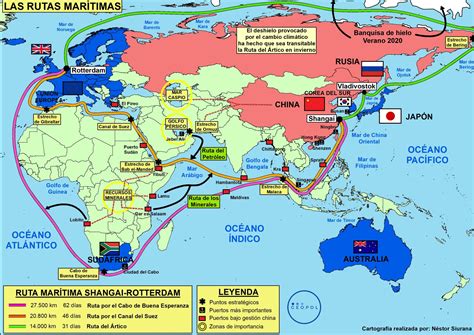 Mapa mostrando la ruta marítima entre Cartagena y el Congo