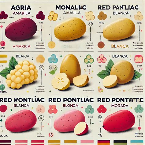 Infografía de variedades de patatas europeas con sus usos culinarios