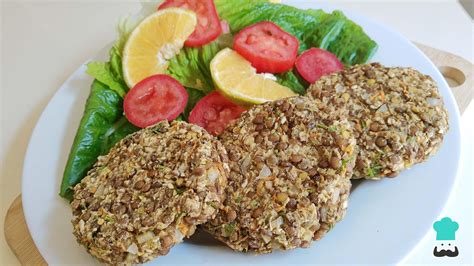 Hamburguesa de lentejas y arroz casera, vegetariana