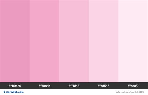 Paleta de colores con diversos tonos de rosa pastel