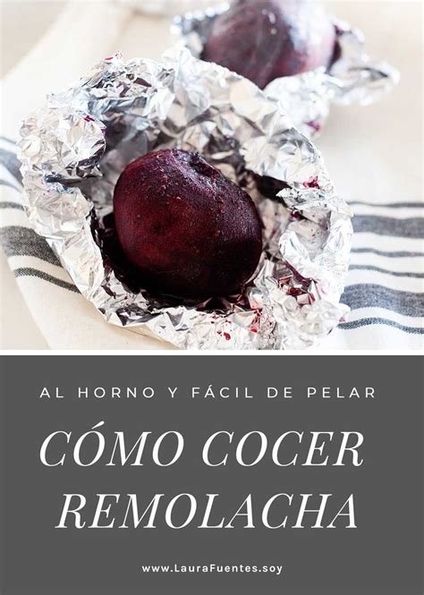 Infografía mostrando los pasos para asar remolachas en el horno.