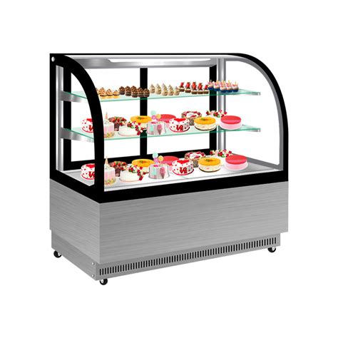 Diseño interior de una vitrina refrigerada mostrando la distribución de productos y el sistema de ventilación.