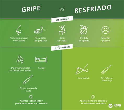 Diagrama comparativo de síntomas clave entre resfriado, gripe y alergias