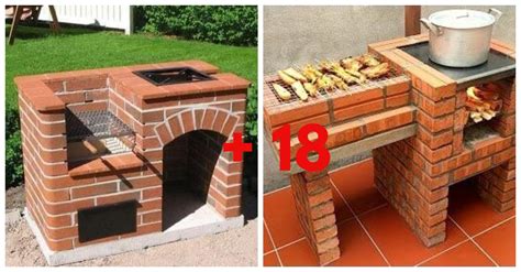 Ilustración de una parrilla de ladrillos terminada en un jardín