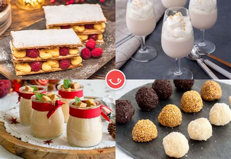 Surtido de postres navideños con frutas y chocolates