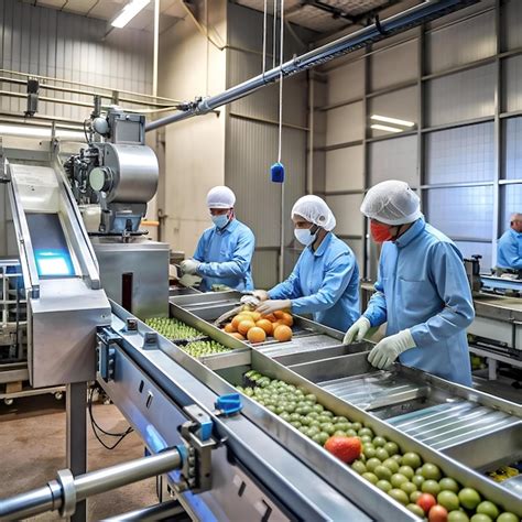 Ilustración de equipo de procesamiento de alimentos con áreas destacadas donde la limpieza con cáscara de nuez es beneficiosa