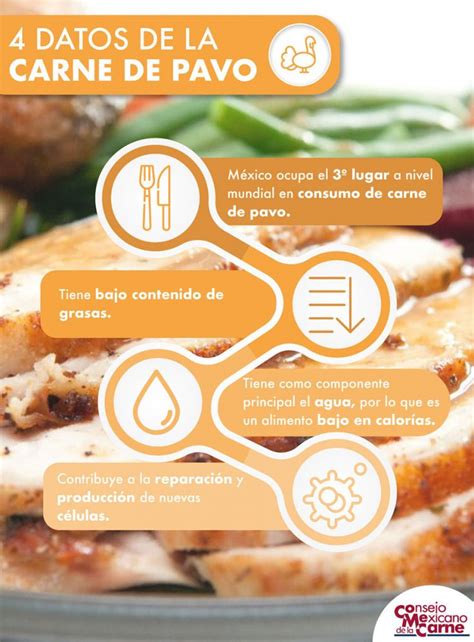 infografía nutricional de carne de pavo