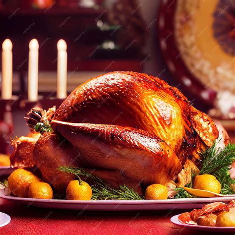 imagen de pavo en mesa festiva