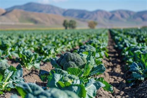 Campo de brócoli listo para la cosecha