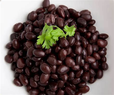 Plato de porotos negros cocidos