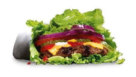 Ilustración de la hamburguesa Low Carb Big Angus con información nutricional resaltada