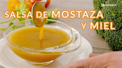 Ingredientes básicos para una salsa cremosa de mostaza y miel