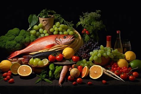 Bodegón con pescado, verduras, gougères, ollas y vinagreras sobre una mesa de Chardin