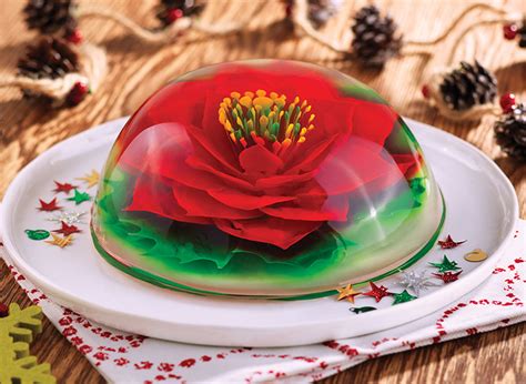 Gelatina artística inyectada con diseño floral tridimensional