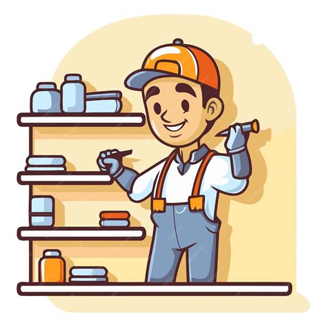 Ilustración de un bodeguero cubano sonriente atendiendo a clientes en una tienda tradicional, con elementos de la época como botellas y productos en estantes.
