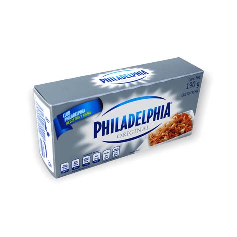 Ejemplo de envase de queso crema Philadelphia con su código de barras UPC