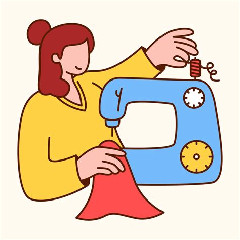 Ilustración de un estudio de yoga con personas cosiendo almohadillas o realizando tareas cotidianas