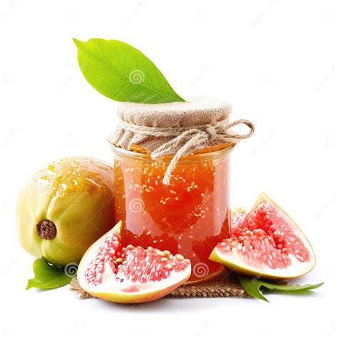 Mermelada de guayaba casera en un frasco de vidrio