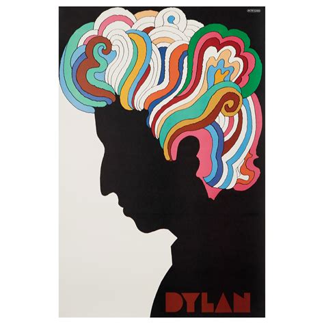 Cartel icónico de Bob Dylan diseñado por Milton Glaser en 1966, con el perfil de Dylan y su cabello multicolor