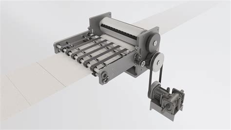 Esquema técnico que muestra el proceso automatizado de corte de raíces y pelado de cebollas en una línea industrial.