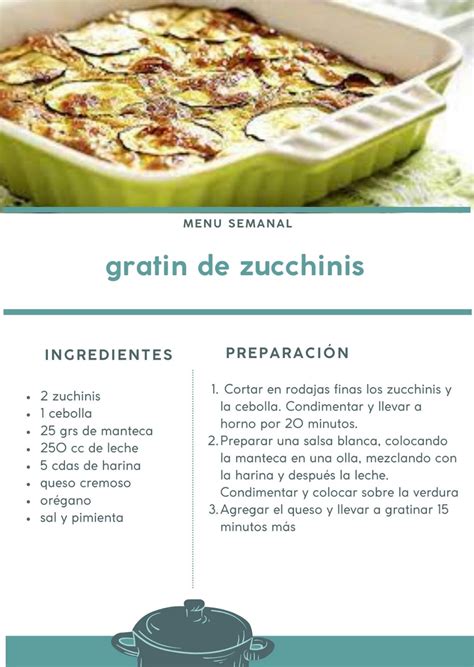 Infografía con los ingredientes principales para el gratín de papas y espinacas.