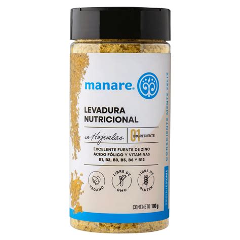 Hojuelas de levadura nutricional de color amarillo mostaza