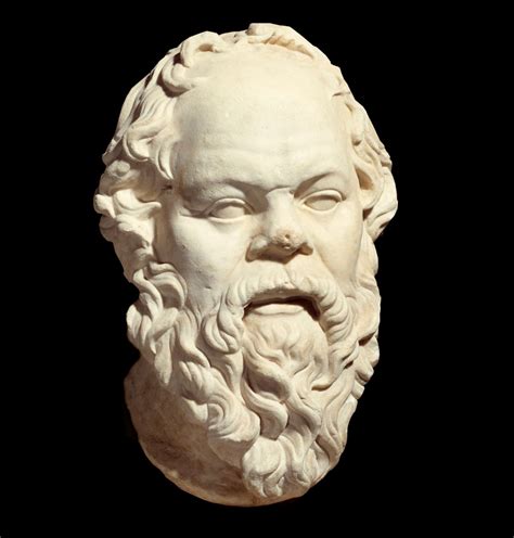 Busto romano de Sócrates, copiado de un original de Lisipo, que a menudo participaba en banquetes y simposios
