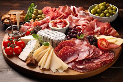 Muestra de quesos y embutidos italianos