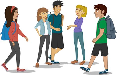 Ilustración de un grupo de adolescentes interactuando, simbolizando la importancia de los pares