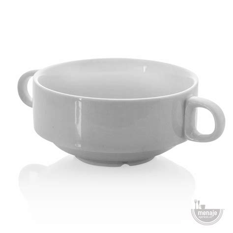 Foto de una taza de consome o plato Willow de Lozapenco con el distintivo patrón azul