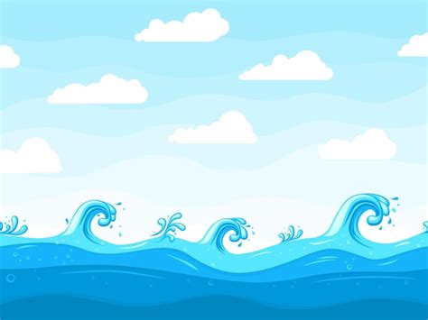 Ilustración de libro infantil con temática de olas y mar