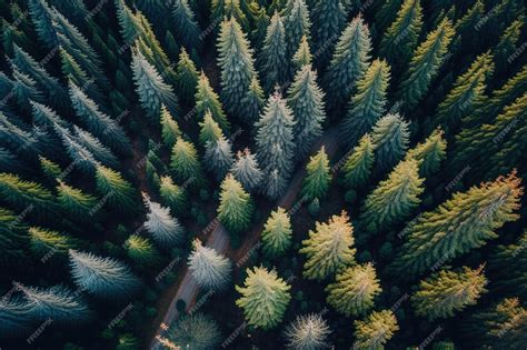 Bosque natural de pinos. Vista panorámica.
