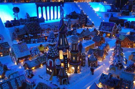ciudad en miniatura hecha de galletas de jengibre en noruega