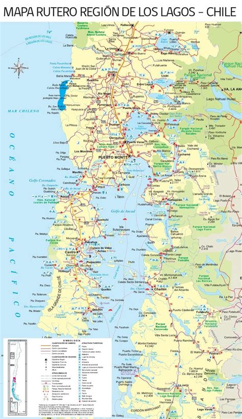 Mapa de Chile destacando la Región de Los Lagos con una pequeña imagen de una jaiba o trampa de pesca