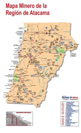 Infografía de un mapa minero de la Región de Atacama, destacando Vallenar y sus alrededores