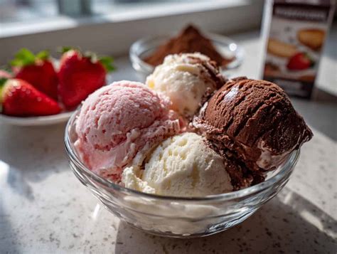 Fotografía de helado casero recién hecho en un bol