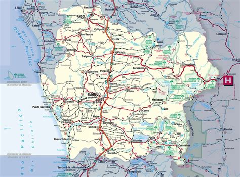Mapa de la Región de La Araucanía con puntos de ataques