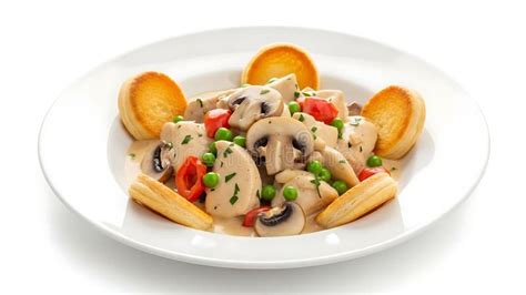 fotografía del plato final: salteado cremoso de papas y champiñones servido