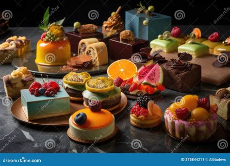 Una variedad de postres de chocolate elegantemente presentados