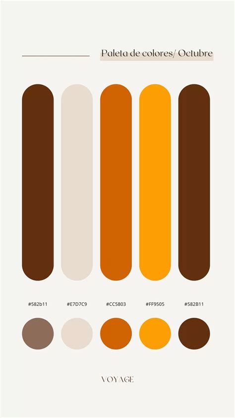 Paleta de colores con tonos naranja y chocolate para decoración de salas