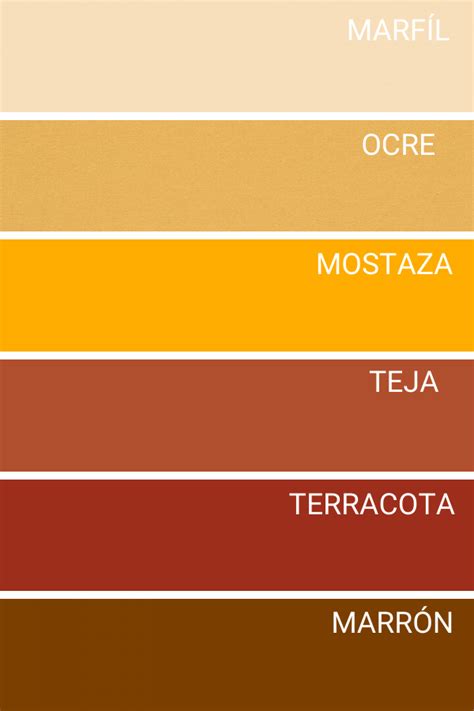 Paleta de tonos de ocres naturales de diferentes regiones