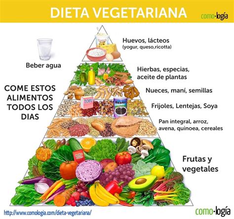 Infografía: Pirámide alimentaria vegetariana para una dieta balanceada