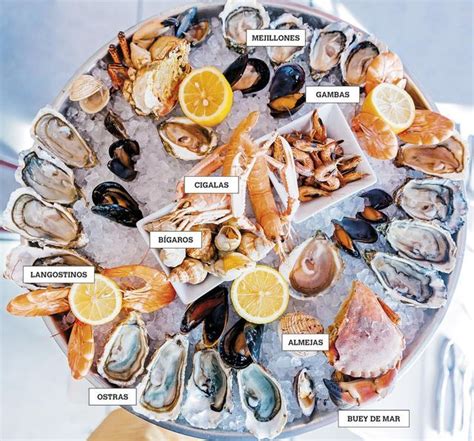 Esquema de limpieza y preparación de diferentes tipos de mariscos (desvenado y técnica de cocción).