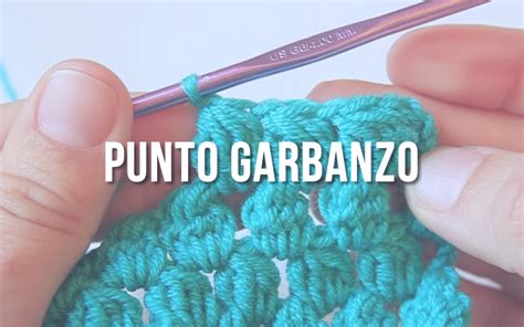 Esquema o fotografía de una muestra del punto garbanzo en crochet.