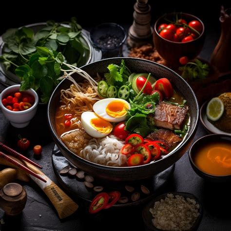 Foto de un plato de ramen a la chilena con ingredientes visibles