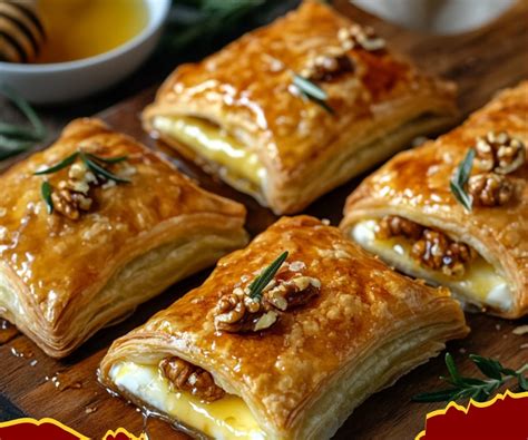 Hojaldres individuales de queso con tomate al curry.
