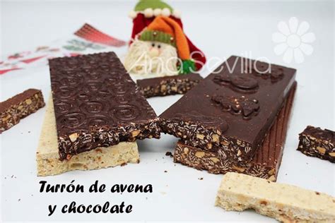 Foto de un trozo de turrón de avena y chocolate