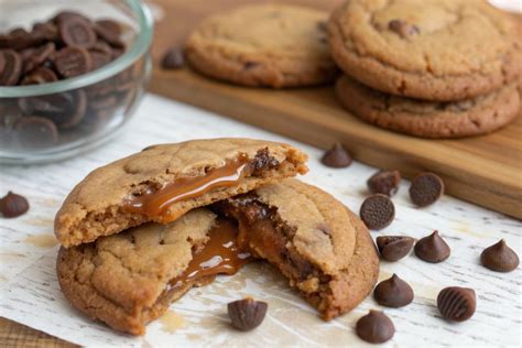Galletas de plátano y nuez rellenas de dulce de leche sobre una rejilla de enfriamiento.